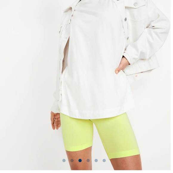 NWT OLD NAVY High-Waisted Biker Shorts -- 8-inch inseam Color: Lime Is Up - Picture 4 of 7